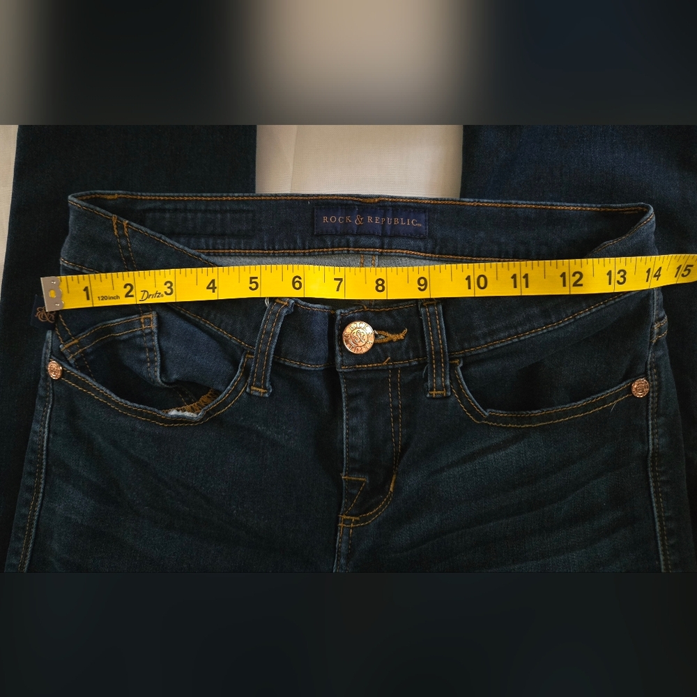 Rock & Republic Jeans Sz 8 Slim Dark Wash Euc - Picture 6 of 8